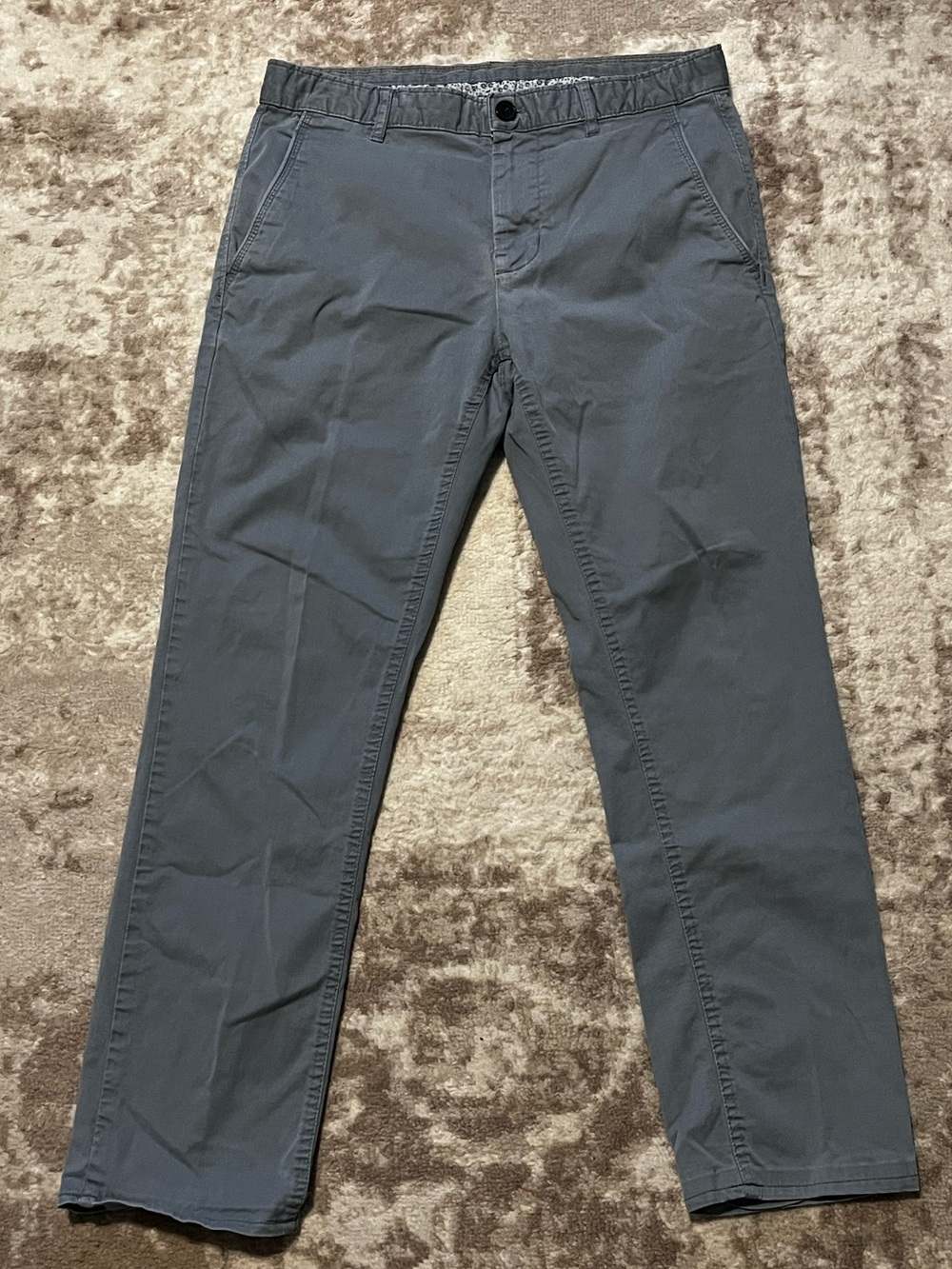 Zara Man Basic Collection Mens Chino Pants 30x27 Grey Flat Front Stretch
